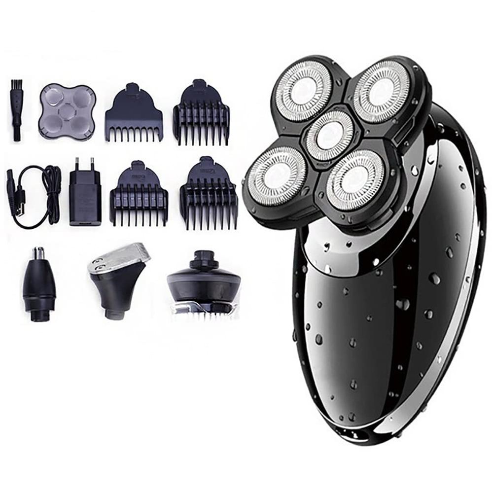 Electric Razor for Men, 4 in 1 Grooming Electric Shaver Kit Wet Dry Electric Razor for Men Rechargeable USB Beard Shaving Machine Hair Cleaning Shaver