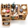Coloch Bamboo Makeup Cosmetics Organizer with Drawers, Multifunctional Dresser Top Makeup Storage Tabletop Organizer Shelf for Desktop, Skincare, Beauty Supplies, Cosmetics Display, Stationery Storage view 3