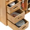 Coloch Bamboo Makeup Cosmetics Organizer with Drawers, Multifunctional Dresser Top Makeup Storage Tabletop Organizer Shelf for Desktop, Skincare, Beauty Supplies, Cosmetics Display, Stationery Storage view 4