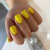 Short Press on Nails Square Yellow Set,Glazed Gel Nails Press on Acrylic Nail Pure Color Fake Short Nail Glue on Natural Petite False Nails Bright Stick on Nails 24 Pcs view 4