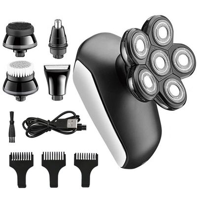 Electric Razor for Men, 6 Blade Washable Electric Grooming Shaver Hair Beard Trimmer Bald Head Shaving Machine LCD Display Electric Razor Set
