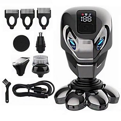 Electric Razor for Men, 5 In 1 Wet Dry Electric Shaver For Men Beard Hair Trimmer Electric Razor Rechargeable Shaving Machine LCD Display Grooming Kit