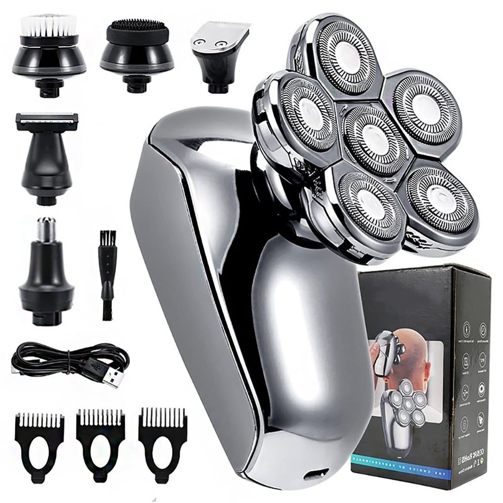 Electric Razor for Men, Rechargeable Powerful Beard Hair Electric Shaver for Men Body Trimmer Facial Grooming Kit Electric Razor Balde Shaving Machine