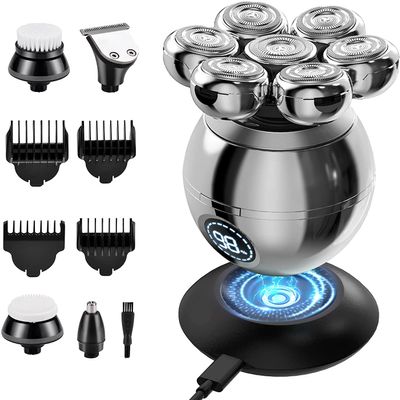 Electric Razor for Men, 7D Head Shaver for Men 6 in 1 Bald Shavers Wet Dry Electric Razor USB Rechargeable Electric Shavers Bald Head Clipper Trimmer