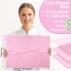 Newwiee 250 Pcs Disposable Nail Table Towels Mat, 13'' x 18'' Patient Bibs 3 Ply Waterproof Tattoo Bibs Nail Towels Paper Tray Covers Clean Pads Tattoo Supplies (Pink) view 2