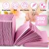 Newwiee 250 Pcs Disposable Nail Table Towels Mat, 13'' x 18'' Patient Bibs 3 Ply Waterproof Tattoo Bibs Nail Towels Paper Tray Covers Clean Pads Tattoo Supplies (Pink) view 3