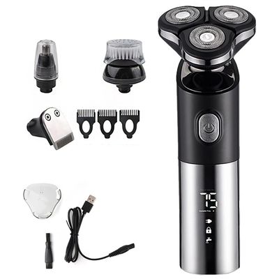 Electric Razor for Men, 3 In1 Multifunction Wet Dry Use Electric Shaver Beard Trimmer Rechargeable Razor for Men Shaving Machine Facial Grooming Set ( Color : Black )