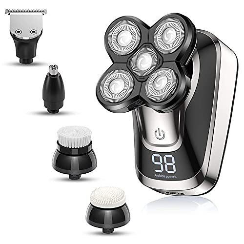 Electric Razor for Men, 5 In 1 Digital Display Rechargeable Electric Shaver For Men Hair Trimmer Beard Electric Razor Bald Shaving Machine Waterproof