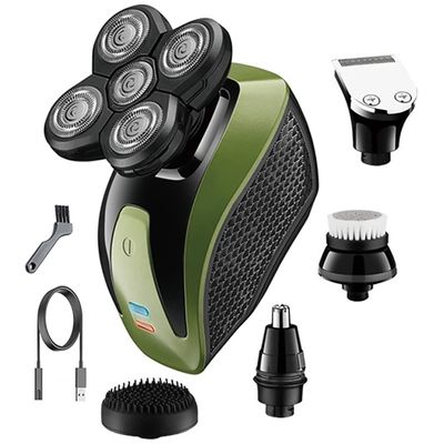 Electric Razor for Men, 5in1 Grooming Set Waterproof Electric Shaver Beard Hair Trimmer Electric Razor for Men Bald Shaving Machine Rechargeable