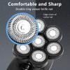 Electric Razor for Men, 5-in-1 Shaver for Men 7D Independently 7 Cutter Floating Head Waterproof Electric Razor Multifunction USB Charge Trimmer for Men view 3