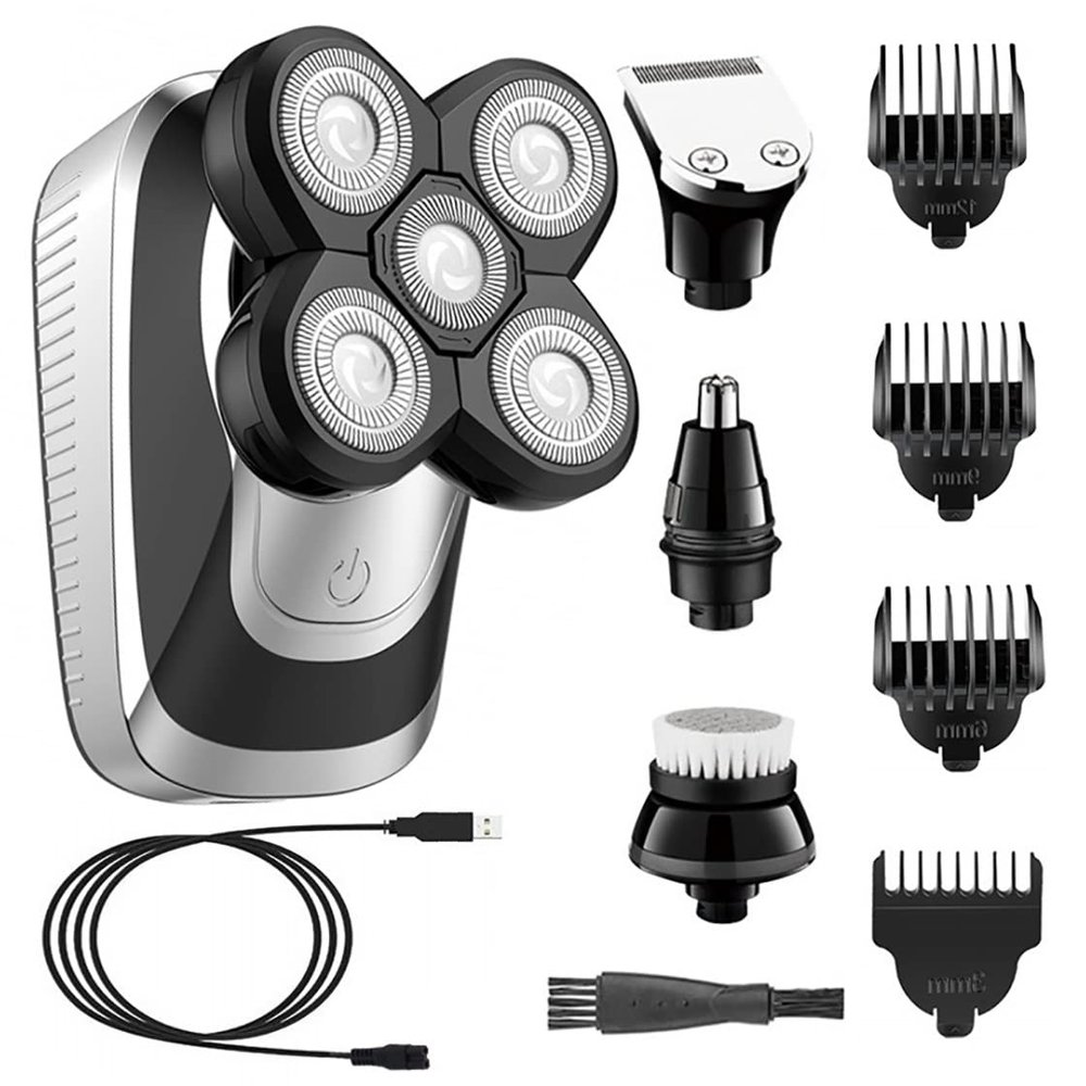 Electric Razor for Men, 4 in 1 Wet Dry Electric Shaver for Men Rechargeable Facial Electric Razor Machine for Shaving Beard Trimmer Hair Powerful Grooming Kit