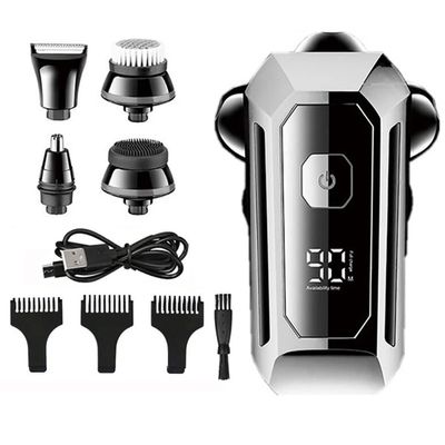 Electric Razor for Men, 5 in 1 Men's Shaver 6 Blade Rechargeable Beard Electric Shaver and Trimmer Electric Shaver Bald Shaver Men Grooming