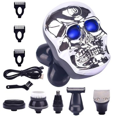 Electric Razor for Men, Electric Shavers for Men Skull Shaver Razor 5 Blades USB Rechargeable Men's Shaver Barber Beard Trimmer Razors Shaving Machine ( Color : Sliver )