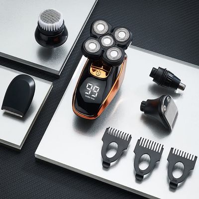 Electric Razor for Men, 5 in 1 Digital Display Wet and Dry Electric Shaver Bald Head Shaver Men Beard Trimmer Body Facial Electric Shaver USB Charging