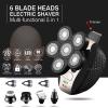Electric Razor for Men, 6 in 1 Multifunction Rechargeable Electric Men Electric Shaver 6D Floating Heads Bald Head Shaver for Men view 2