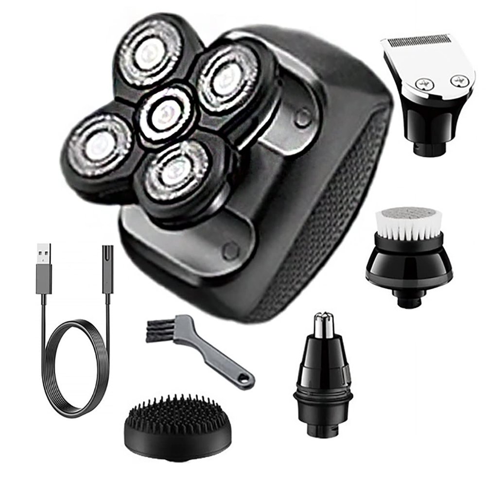 Electric Razor for Men, 5 in 1 Waterproof Facial Body Grooming Set Powerful Electric Shaver for Men Hair Trimmer Beard Electric Razor Bald Shaving Machine