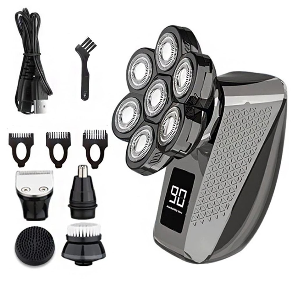 Electric Razor for Men, Powerful 7-blade Shaving Machine Rechargeable Beard Head Electric Shaver For Men Body Hair Trimmer Beard Grooming Electric Razor