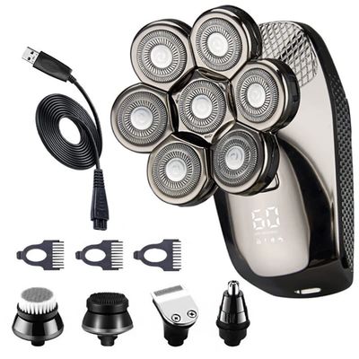 Electric Razor for Men, 7-Blade Rechargeable Electric Shaver for Men 5 in 1 Groomer Face Body Beard Hair Trimmer Electric Razor Bald Head Shaving Machine
