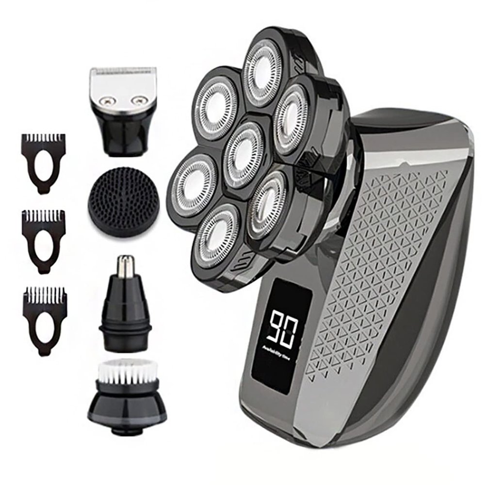 Electric Razor for Men, 5 in 1 Grooming Kit Rechargeable Electric Shaver for Men Body Beard Hair Trimmer Facial Electric Razor Bald Head Shaving Machine