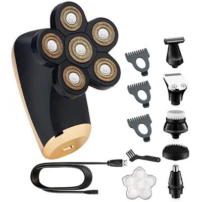 Electric Razor for Men, 6 In 1 Waterproof Powerful LCD Display Electric Shaver Beard Hair Trimmer For Men Electric Razor Bald Shaving Machine Face Body