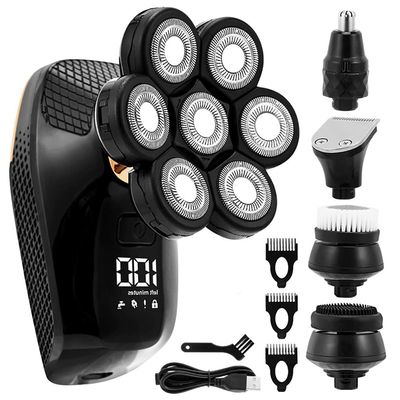 Electric Razor for Men, 5 In 1 Men's Electric Shaver 7 Blades Floating Head IPX6 Waterproof LCD Screen Rechargeable Bald Nose Hair Trimmer For Men Kit