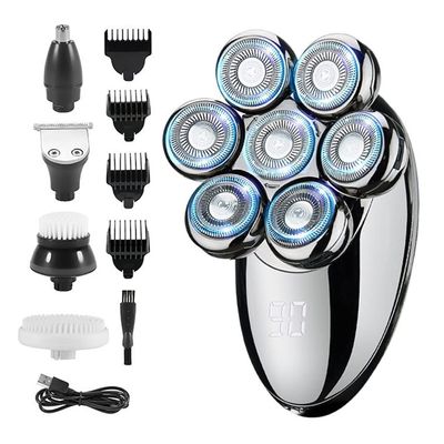Electric Razor for Men, 5 in 1 Digital Electric Shaver for Men 7D Floating Cutter Head Charging Portable Face Beard Trimmer Clipper Man Waterproof Shaving Kit
