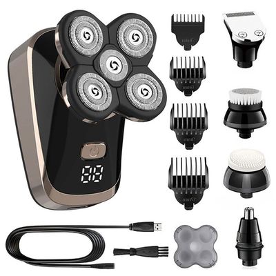 Electric Razor for Men, 5 IN 1 LED Dosplay Powerful Wet Dry Electric Shaver Beard Hair Trimmer Facial And Body Electric Razor Balds Shaving Machine For Men