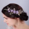 Sither Flower Hair Clip for Wedding - Purple Hair Comb for Women - Hair Accessory for Bride - Wedding Party Prom Gift view 2