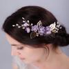 Sither Flower Hair Clip for Wedding - Purple Hair Comb for Women - Hair Accessory for Bride - Wedding Party Prom Gift view 3