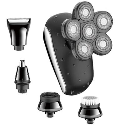 Electric Razor for Men, 5 In 1 Professional 6 Blade Grooming Kit Electric Shaver For Men Wet Dry Electric Razor Bald Head Shaving Machine Rechargeable Beard Trimmer