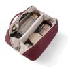 gruciso Large Capacity Makeup Bag, Zipper Women Cosmetic Bag, Travel Makeup Organizer Case, PU Leather Waterproof Cosmetic Bag, with Handle and Divider Flat Lay Cosmetic BagsRed view 2