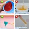 Silicone Wax Warmer Liners with Spatula Sticks - 2 Pcs Non-Stick Reusable Wax Melt Bowls for Hair Removal (Blue, Pink) view 4