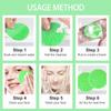 Spunspon 100-Count Facial Sponges Compressed Natural Cellulose Sponge Round Shape Face Sponge for Face Cleansing Exfoliating and Makeup Removal, Green view 4