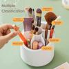 AFRAND Makeup Brush Holder with Lid.360 rotating Dustproof Make Up Brushes organizer with Clear Acrylic Cover, Spinning Cosmetics holders Storage Box for Vanity Home Office Countertop bathroom view 2