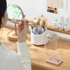 AFRAND Makeup Brush Holder with Lid.360 rotating Dustproof Make Up Brushes organizer with Clear Acrylic Cover, Spinning Cosmetics holders Storage Box for Vanity Home Office Countertop bathroom view 3