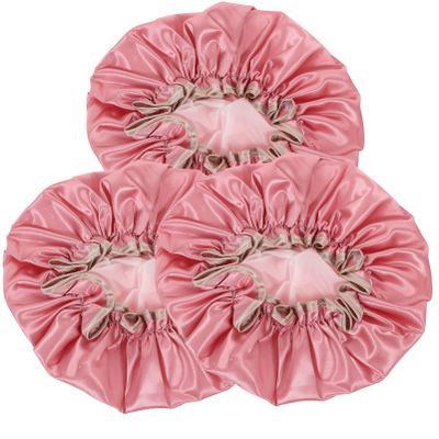 Beavorty 3pcs Shower Caps for Women Elastic Bathing Hats for Hair Braids and Curls Peva Material for Home Use