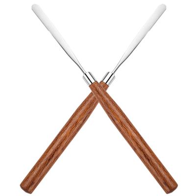 Mobestech Face Spatulas 2Pcs Makeup Spatula Log Wood Spatula Sticks for Cosmetics, Reusable Beauty Spatulas, Liquid Foundation Toning Sticks, Make up Tools for Girls Nail Art Tools