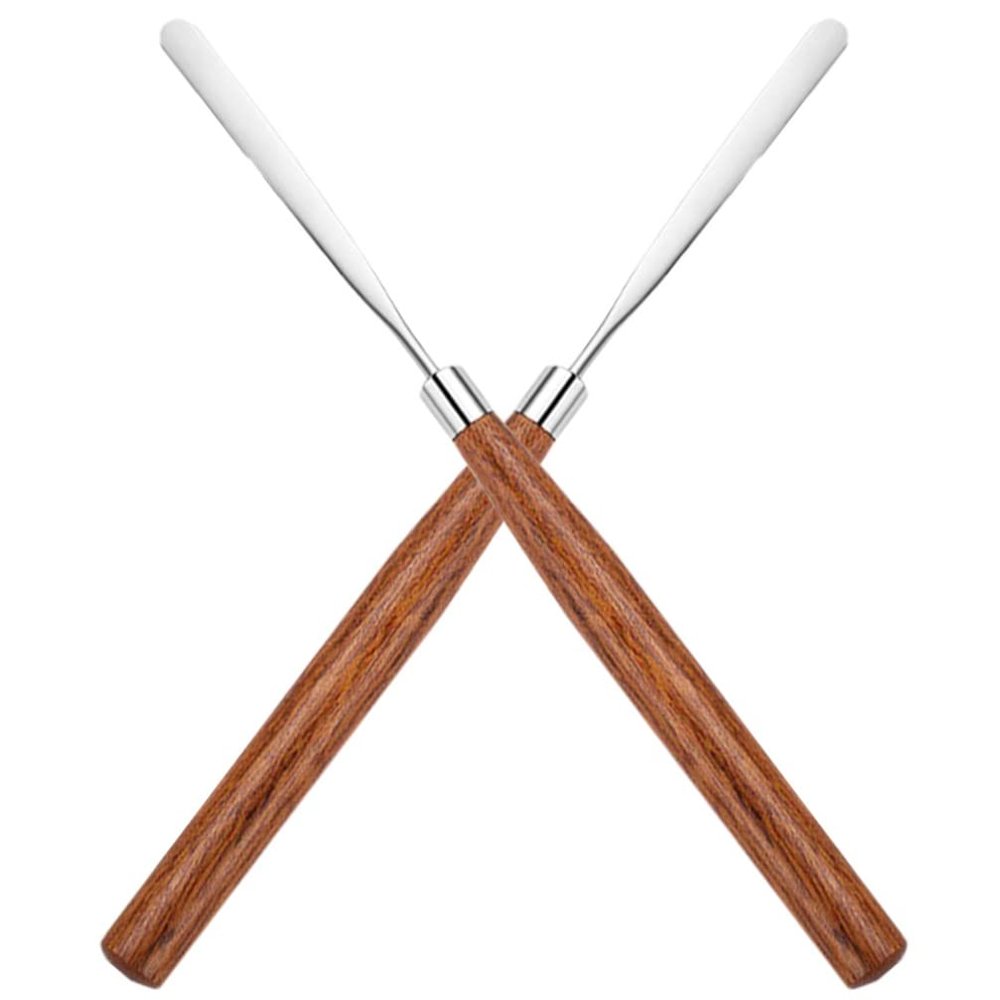Mobestech Face Spatulas 2Pcs Makeup Spatula Log Wood Spatula Sticks for Cosmetics, Reusable Beauty Spatulas, Liquid Foundation Toning Sticks, Make up Tools for Girls Nail Art Tools