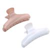 Parcelona French Flat Salon Style Medium 3 1/4" Celluloid Set of 2 Covered Spring No Slip Grip Jaw Hair Claw Durable Styling Paris Hair Accessories Women Strong Hold Girls Hair Claw Clips, Made in France (Pink-White) view 1
