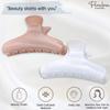 Parcelona French Flat Salon Style Medium 3 1/4" Celluloid Set of 2 Covered Spring No Slip Grip Jaw Hair Claw Durable Styling Paris Hair Accessories Women Strong Hold Girls Hair Claw Clips, Made in France (Pink-White) view 2