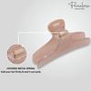 Parcelona French Flat Salon Style Medium 3 1/4" Celluloid Set of 2 Covered Spring No Slip Grip Jaw Hair Claw Durable Styling Paris Hair Accessories Women Strong Hold Girls Hair Claw Clips, Made in France (Pink-White) view 3