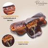 Parcelona French Small Shell 1 3/4" Celluloid Acetate Set of 2 Love Hearts Hair Clip Butterfly Hair Claw Strong Hold No Slip Grip Women Hair Accessories, Made in France view 3