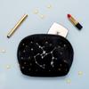 Pedrita Parker Women's Velvet Toiletry Bag with Embroidered Horoscope, Black/White, Medio view 4