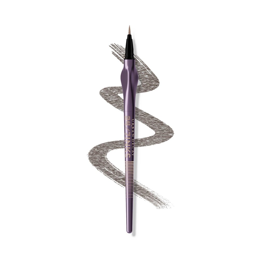 URBAN DECAY 24/7 Inks Liquid Eyeliner Pen (Oil Slick - Gunmetal Shimmer, Brush Tip Eye Liner), Water-Resistant, Smudge-Resistant, Vibrant Colored Liner, Ergonomic Precision Grip, Vegan - 0.01 fl oz