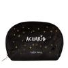 Pedrita Parker Women's Velvet Toiletry Bag with Embroidered Horoscope, Black/White, Medio view 1