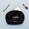 Pedrita Parker Women's Velvet Toiletry Bag with Embroidered Horoscope, Black/White, Medio view 3