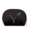 Pedrita Parker Women's Velvet Toiletry Bag with Embroidered Horoscope, Black/White, Medio view 2