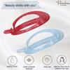 Parcelona French Plain Oval Small Celluloid Metal Free Hair Barrette Clips Women Hair Accessories, Made in France (Light Blue and Red 3 1/4" 2 Pcs) view 2