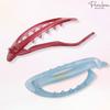 Parcelona French Plain Oval Small Celluloid Metal Free Hair Barrette Clips Women Hair Accessories, Made in France (Light Blue and Red 3 1/4" 2 Pcs) view 4
