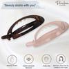 Parcelona French Plain Oval Small Celluloid Metal Free Hair Barrette Clips Women Hair Accessories, Made in France (Tortoise Shell and Blush Pink 3 1/4" 2 Pcs) view 2